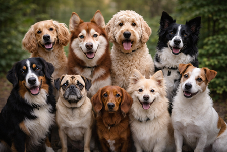 生き生きとした犬たち